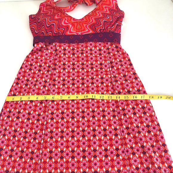 Athleta groovy 70s inspired mod empire waist print halter dress sz 2 / XS - Picture 12 of 13
